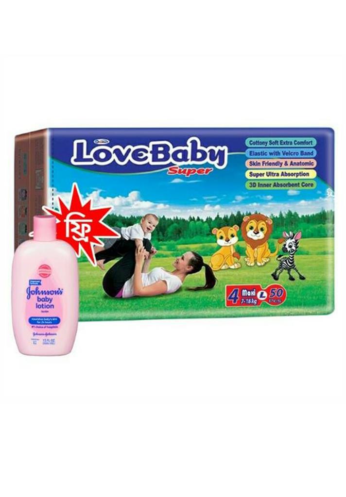 Love Baby সুপার ডায়াপার L (7-18 kg) 50পিস বাংলাদেশ - 607385