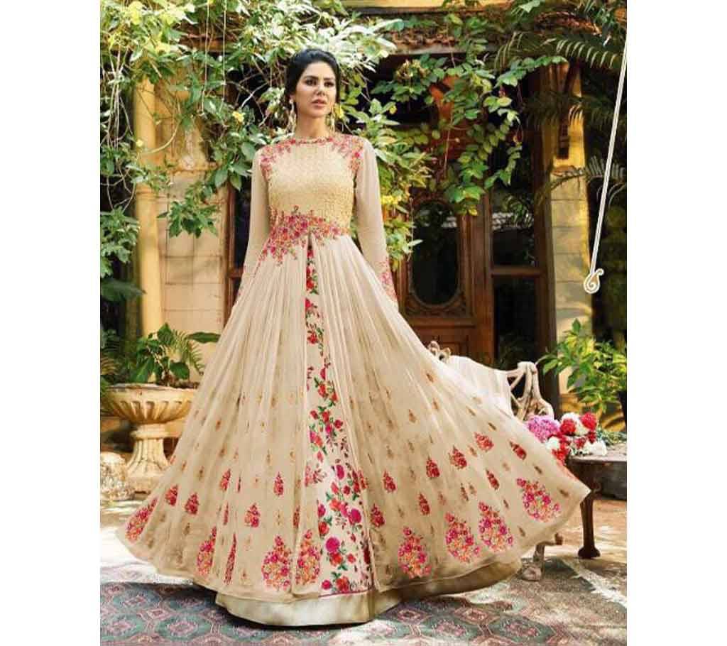 Semi Stitched Soft Georgette Embroidered Gown Dress - Copy বাংলাদেশ - 669851