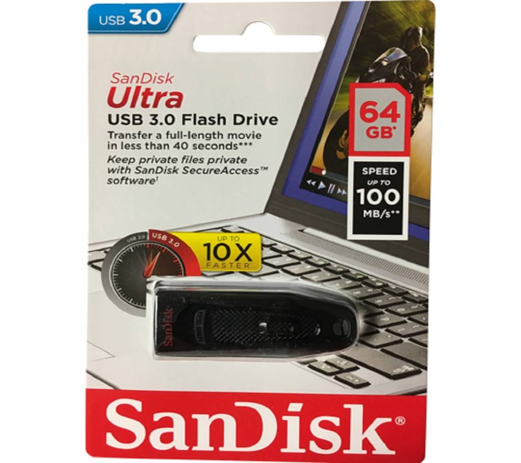 SanDisk 64GB USB 3.0 Flash Drive r100 MB/s বাংলাদেশ - 727195