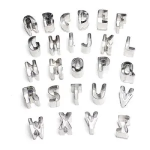 26pcs Stainless Steel Alphabet Letters Biscuit Cutters DIY 3D Cookies Mold
