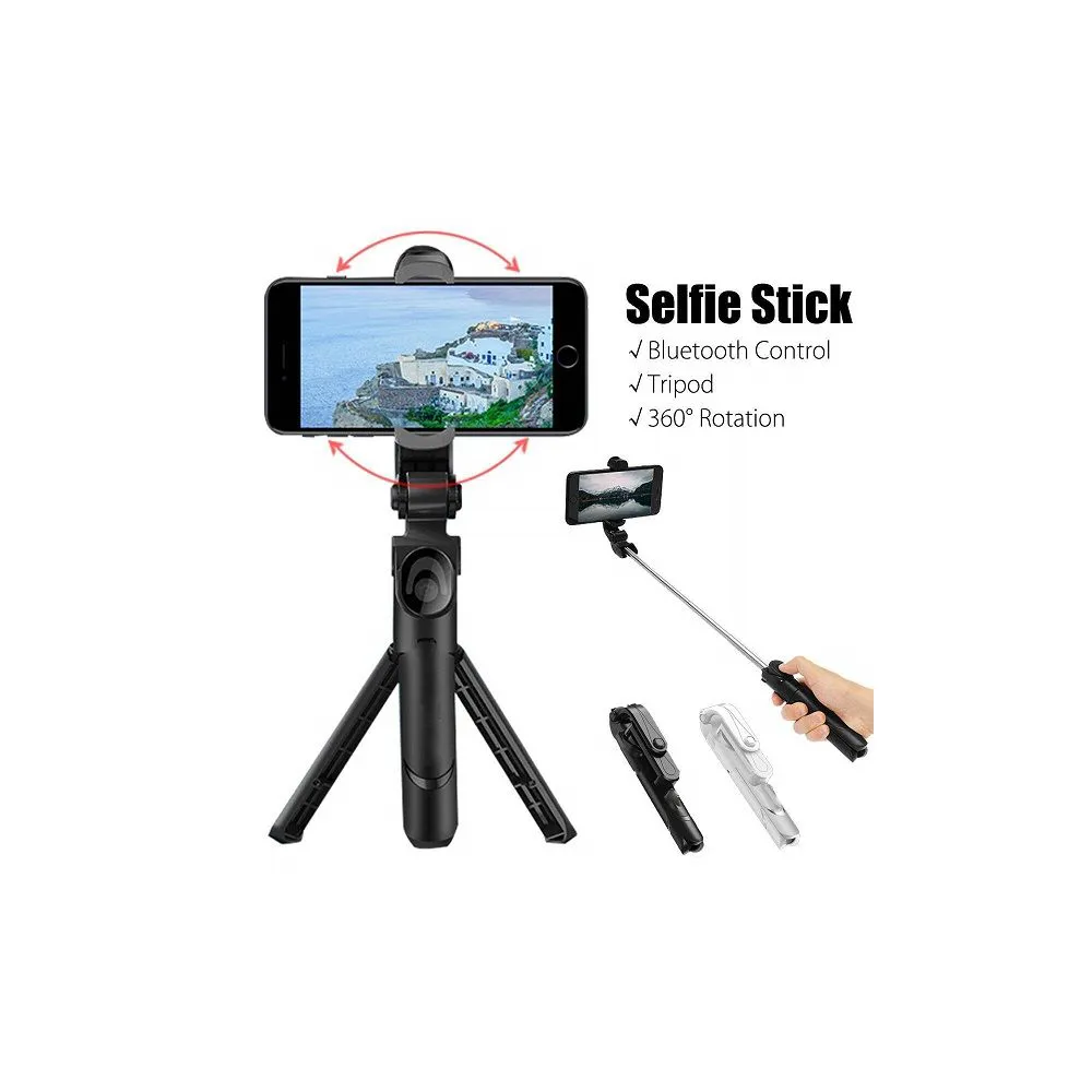 XT-02 3 in 1 Bluetooth Selfie Stick Tripod Remote Handheld Monopod