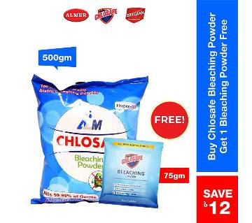 Chlosafe ব্লিচিং পাউডার 500gm (get 1 sachet pack free 75 gm)