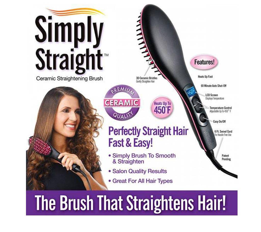 Simply Straight Ceramic Hair Straightening Brush বাংলাদেশ - 612591