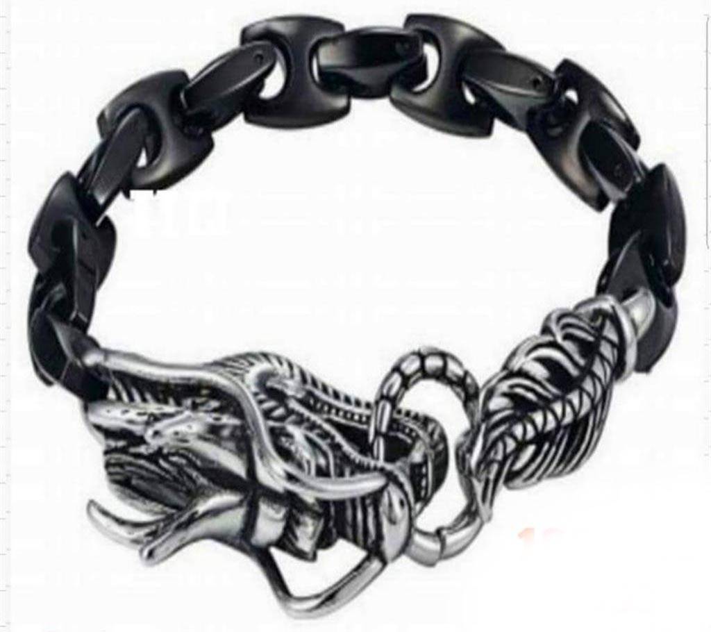 Thai Silver Dragon Skull & Black Bracelet বাংলাদেশ - 604879