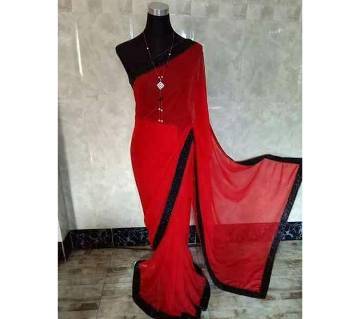 red Georgette sharee