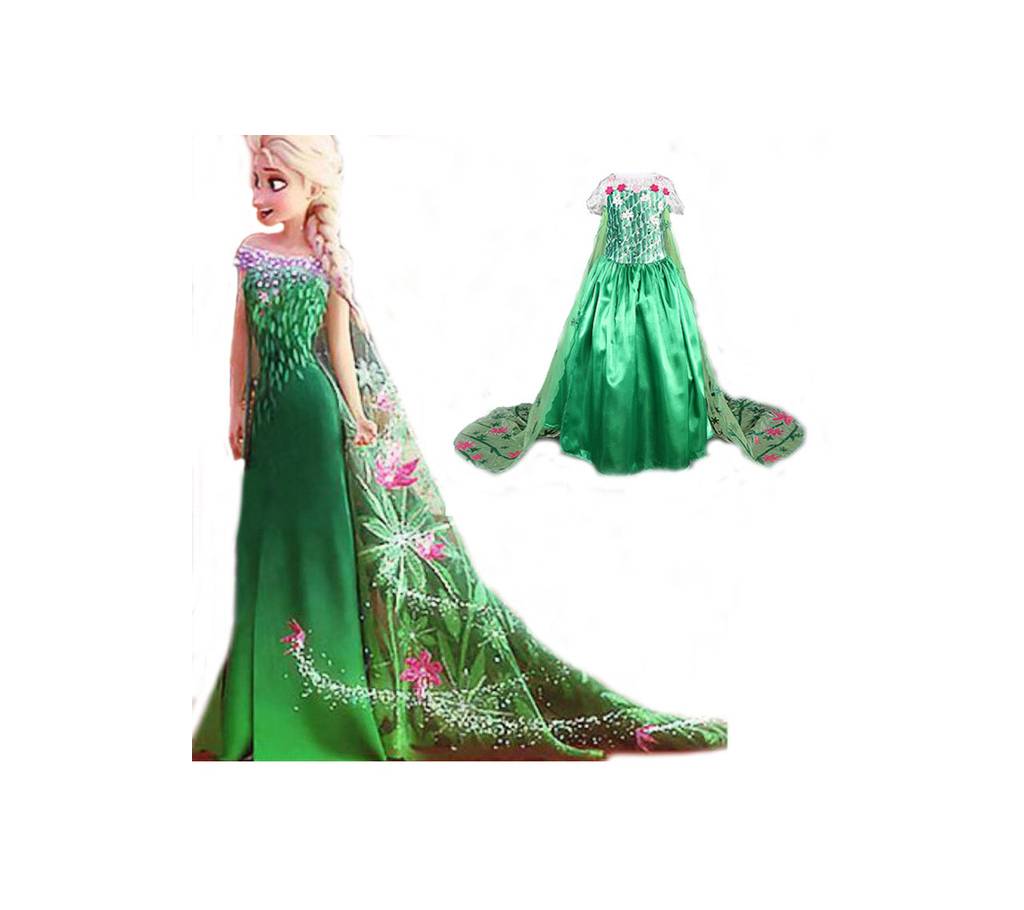 Queen Elsa (Green) কস্টিউম ফর কিডস বাংলাদেশ - 783852