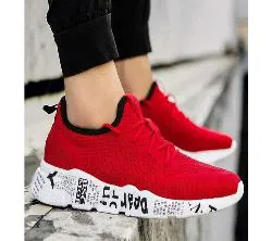 China Latest Design Red Color Casual Shoes For Men