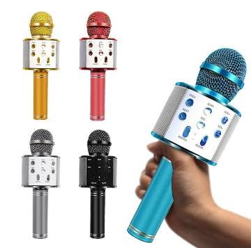 WS858 Bluetooth Wireless Karaoke Microphone MIC Speaker - 1pc