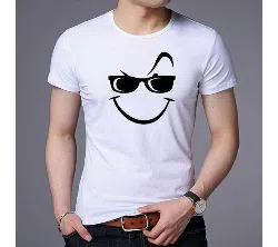 Smile Cotton Short Sleeve T-shirt for Men