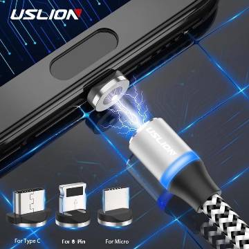 TOPK 1M LED Magnetic Charging USB Cable for All Mobile