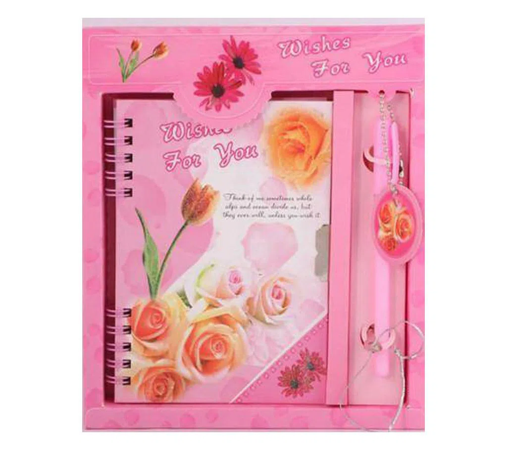 Valentain Lock Diary With Pen Gift Set