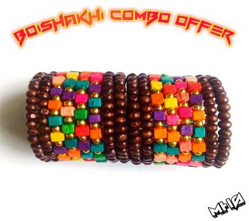 Boishakhi Combo Wooden Bracelet Offer Limited Stock