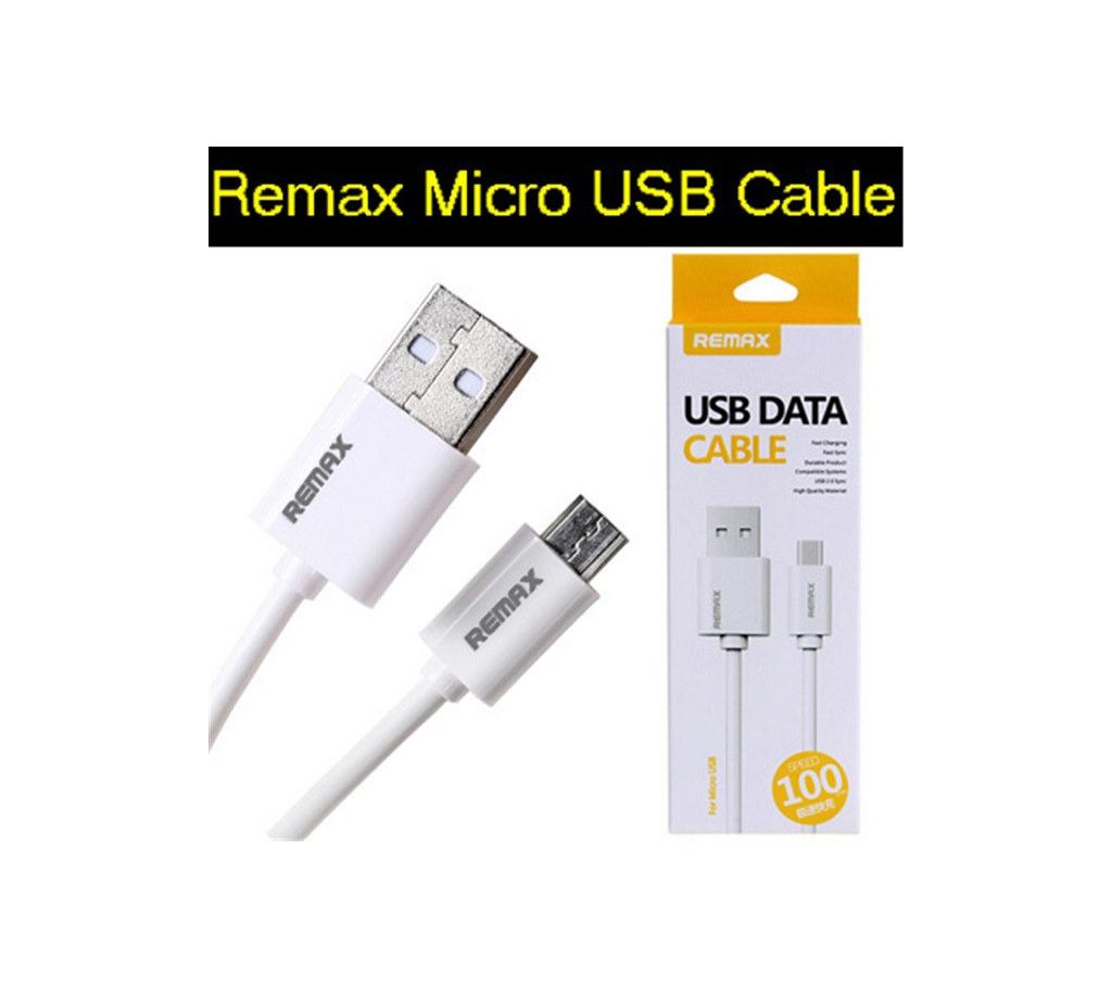 Remax Micro USB 2.1A ফাস্ট চার্জার 480mbps হাই স্পিড ডাটা ক্যাবল - হোয়াইট বাংলাদেশ - 937994
