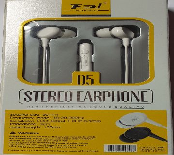 Extra bass volume control stereo earphone 