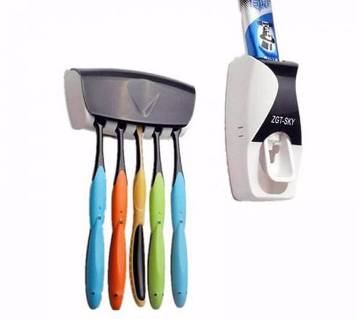 Toothpaste Dispenser & Toothbrush Holder