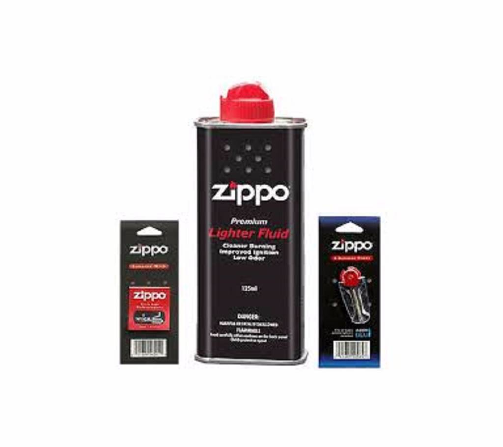 Zippo লাইটার FLINT pack,FLUID can, WICK pack কম্বো বাংলাদেশ - 738597