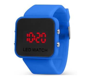 Rubber Strap LED Digital Watch -Blue