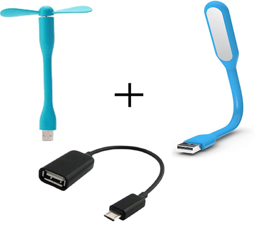 USB ফ্যান + LED লাইট + OTG এডাপ্টর কম্বো বাংলাদেশ - 741254
