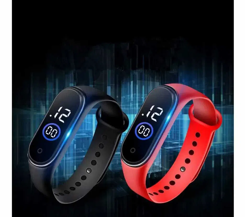 Waterproof Touch Screen Sports Watch( 2 Pieces)- Black & Red