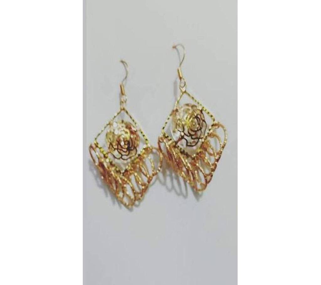 Golden Zinc Alloy Leaves Earring For Women বাংলাদেশ - 696802