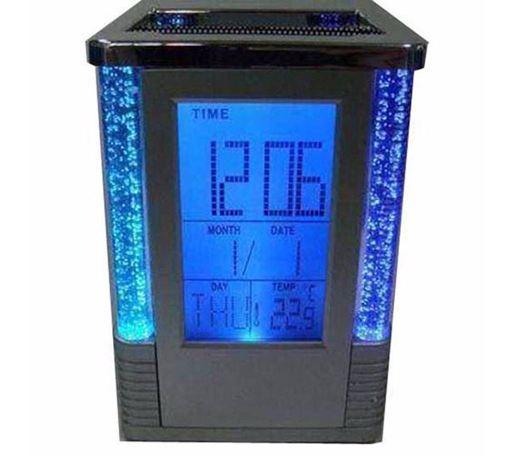 টেবিল ডিজিটাল LED ক্লক পেন হোল্ডার - Blue বাংলাদেশ - 741938