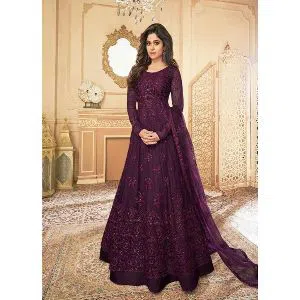 Indian Replica Unstitched Gown Purple