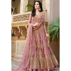 Indian Replica Unstitched Gown Onion