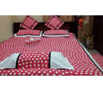 Double size cotton 8 pieces bed sheet 
