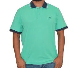 Half sleeve cotton polo shirt for men green 