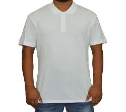 Half sleeve cotton polo shirt for men white 