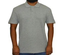 Half sleeve cotton polo shirt for men ash 