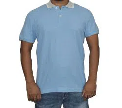 Half sleeve cotton polo shirt for men sky blue 