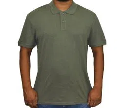 Half sleeve cotton polo shirt for men olive 