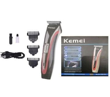 Kemei KM-023 Rechargeable Electric Hair Trimmer And Clipper - Black/Red