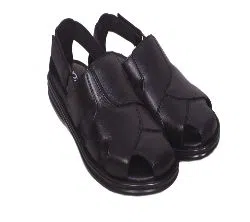 leather sandal for men black