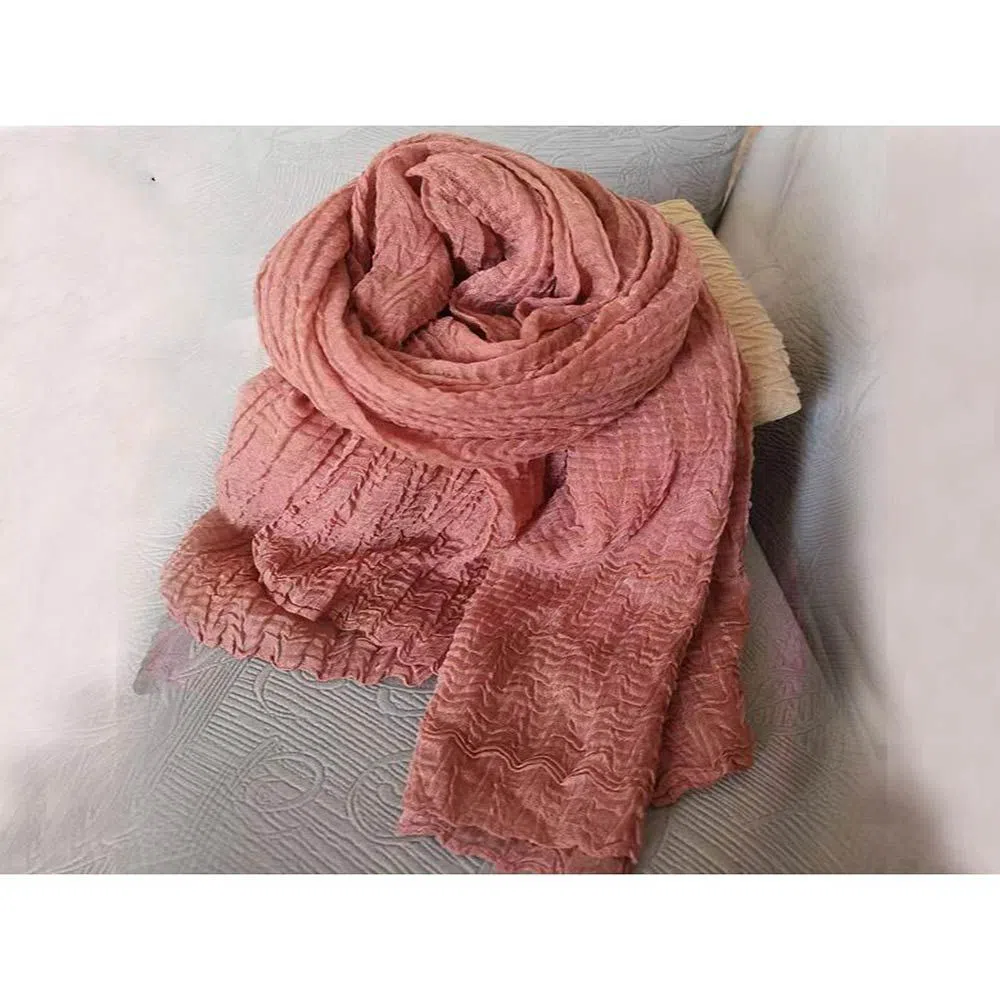Korean crinkle hijab scarf-blush
