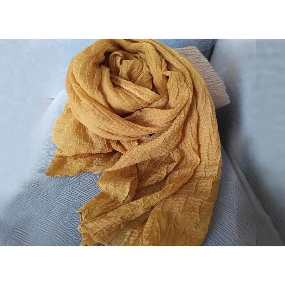 Korean crinkle hijab scarf-yellow 