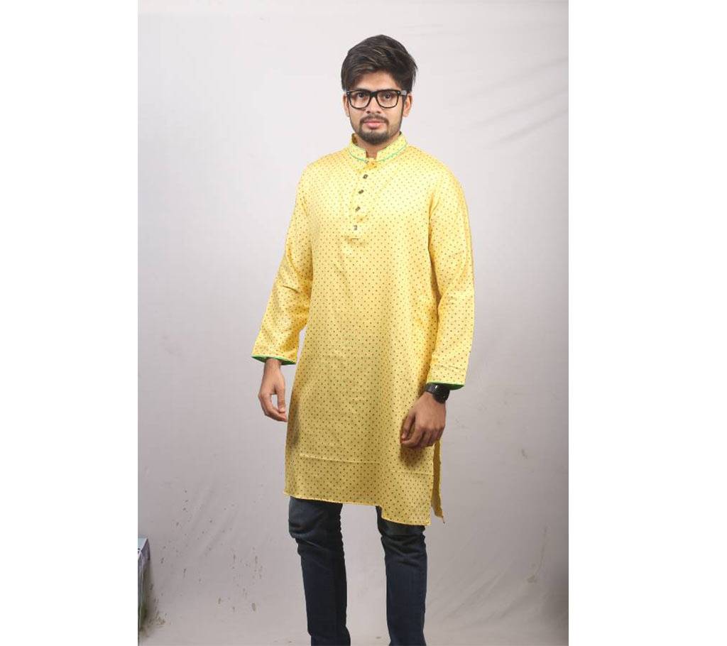 Yellow Satin Panjabi For Men বাংলাদেশ - 613931