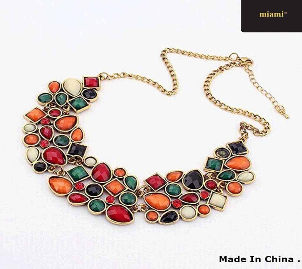Colorful Gem Choker Necklace For Woman বাংলাদেশ - 675796