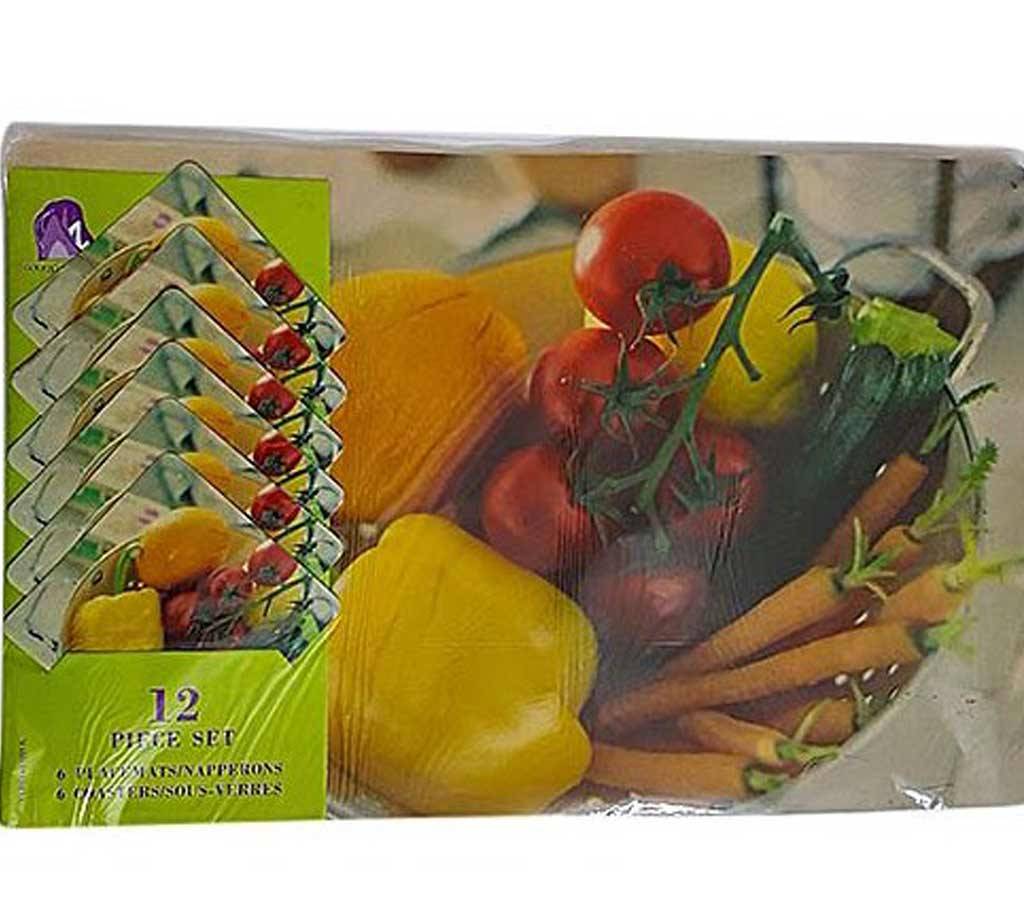 টেবিল ম্যাটস 6pcs Vegetables - Printed বাংলাদেশ - 653759