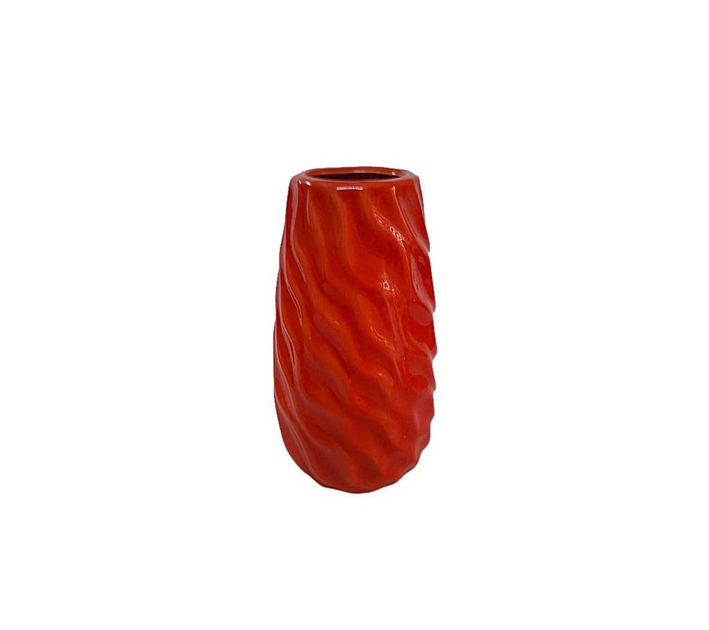 Stripe Designed Ceramic ফুলদানি- Red বাংলাদেশ - 653815