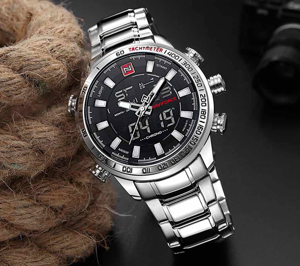 NAVIFORCE Men Sports Watches Mens Full Steel Quartz Digital Clock Man Waterproof Wrist Watch Relogio Masculino রিস্টওয়াচ বাংলাদেশ - 940639