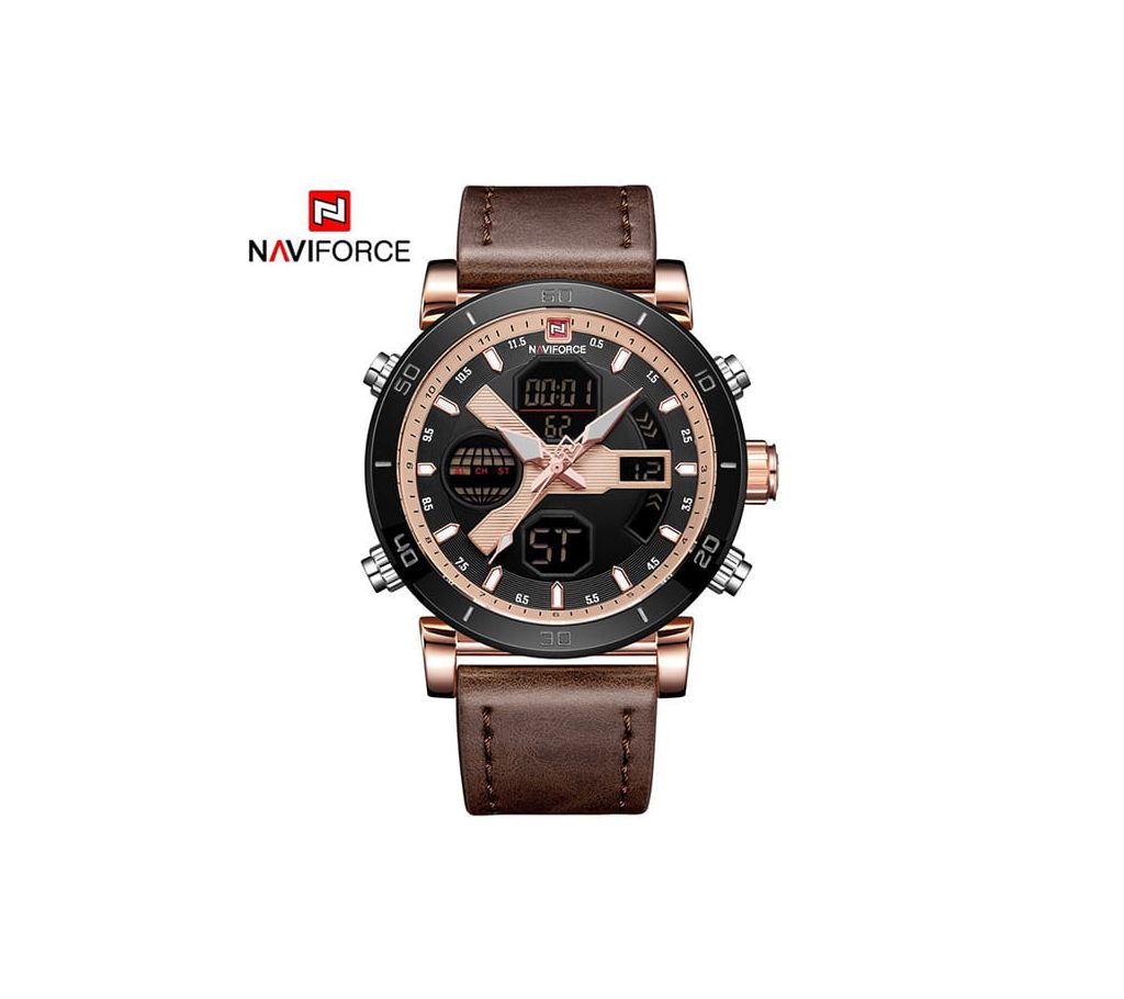 NAVIFORCE Luxury Brand Mens Sport Watches Men Fashion Quartz Digital Clock Man Leather Military Waterproof রিস্টওয়াচ বাংলাদেশ - 940649