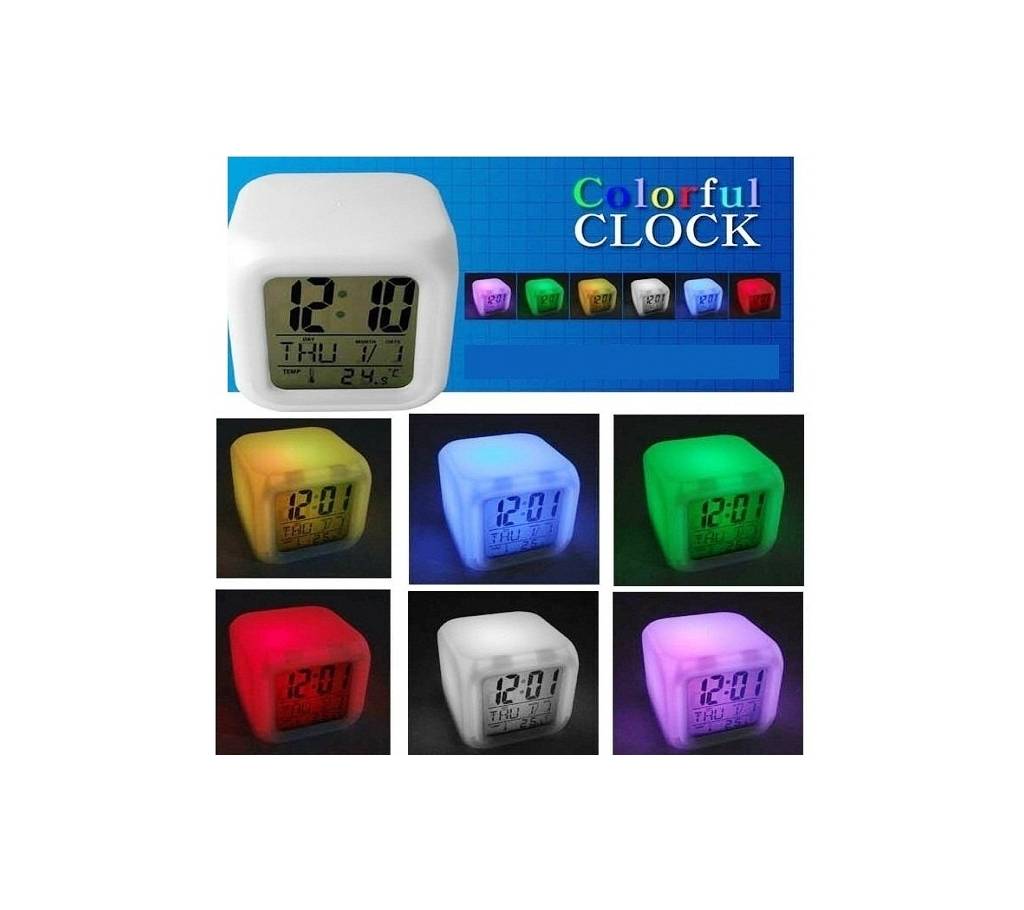 ডিজিটাল ৭ কালারের পরিবর্তনশীল LED ক্লক বাংলাদেশ - 724900