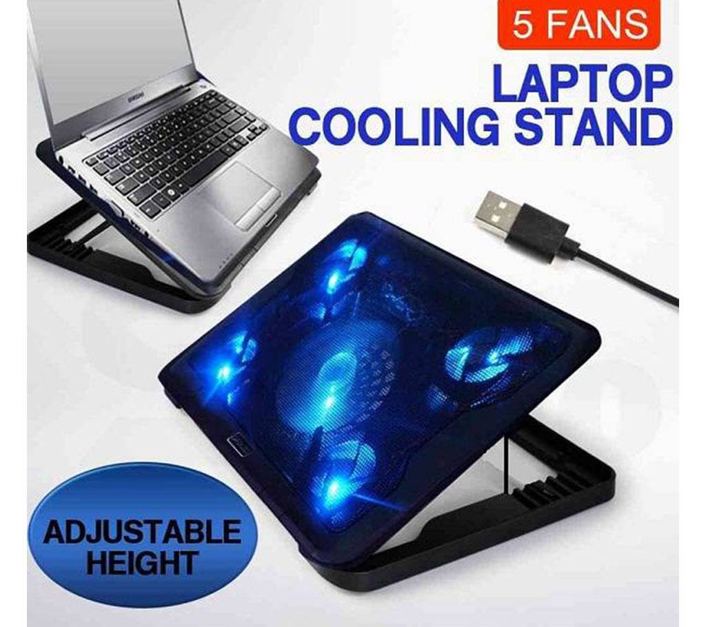5 Fan Adjust Laptop Cooling Pad বাংলাদেশ - 625999