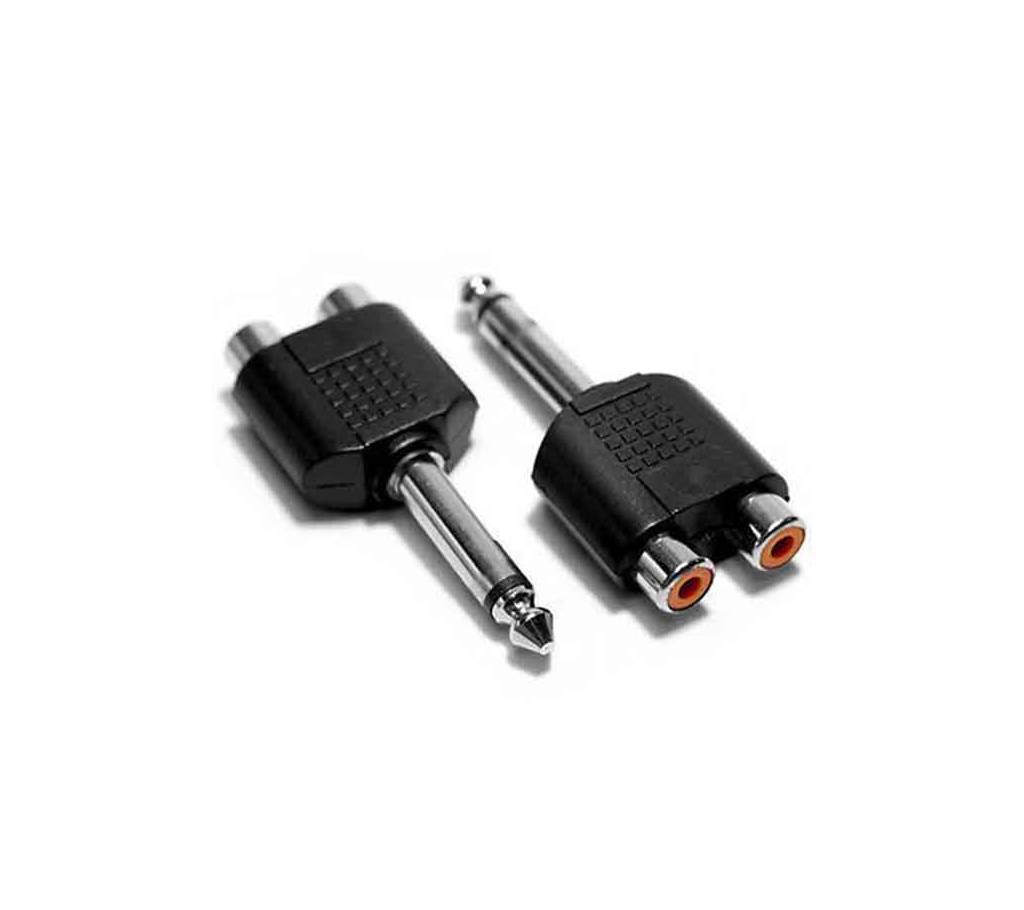 6.35mm (1/4 Inch) Mono Plug to 2 RCA Jack Splitter Adaptor বাংলাদেশ - 742977
