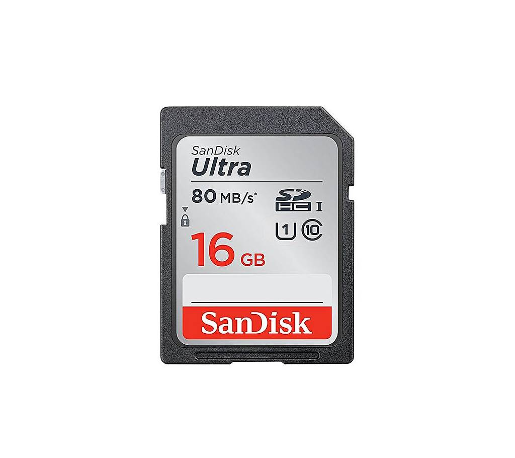 Sandisk Ultra Class 10 UHS-I 16GB SDHC মেমোরি কার্ড বাংলাদেশ - 659841