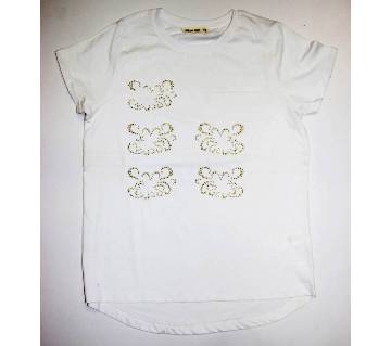 Baby Girls Cotton Round Neck T-Shirt