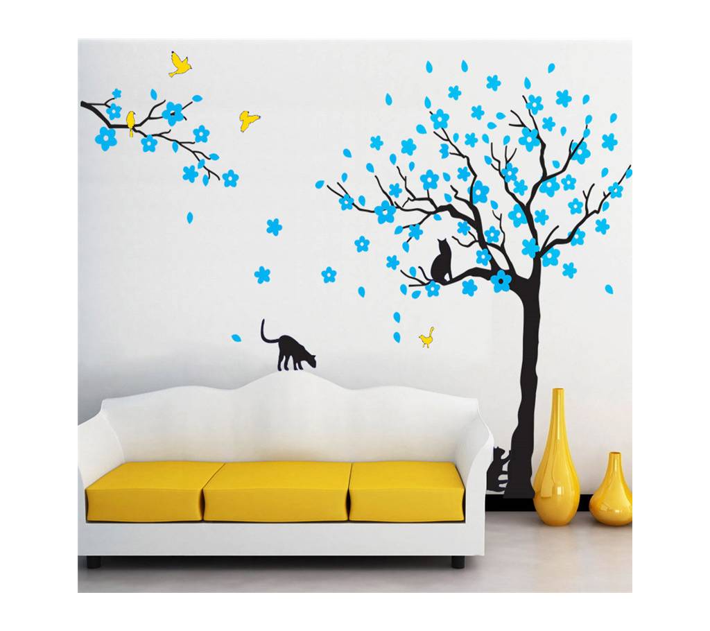 Big Tree With cat and Bird For Living room - ওয়াল স্টিকার বাংলাদেশ - 712337