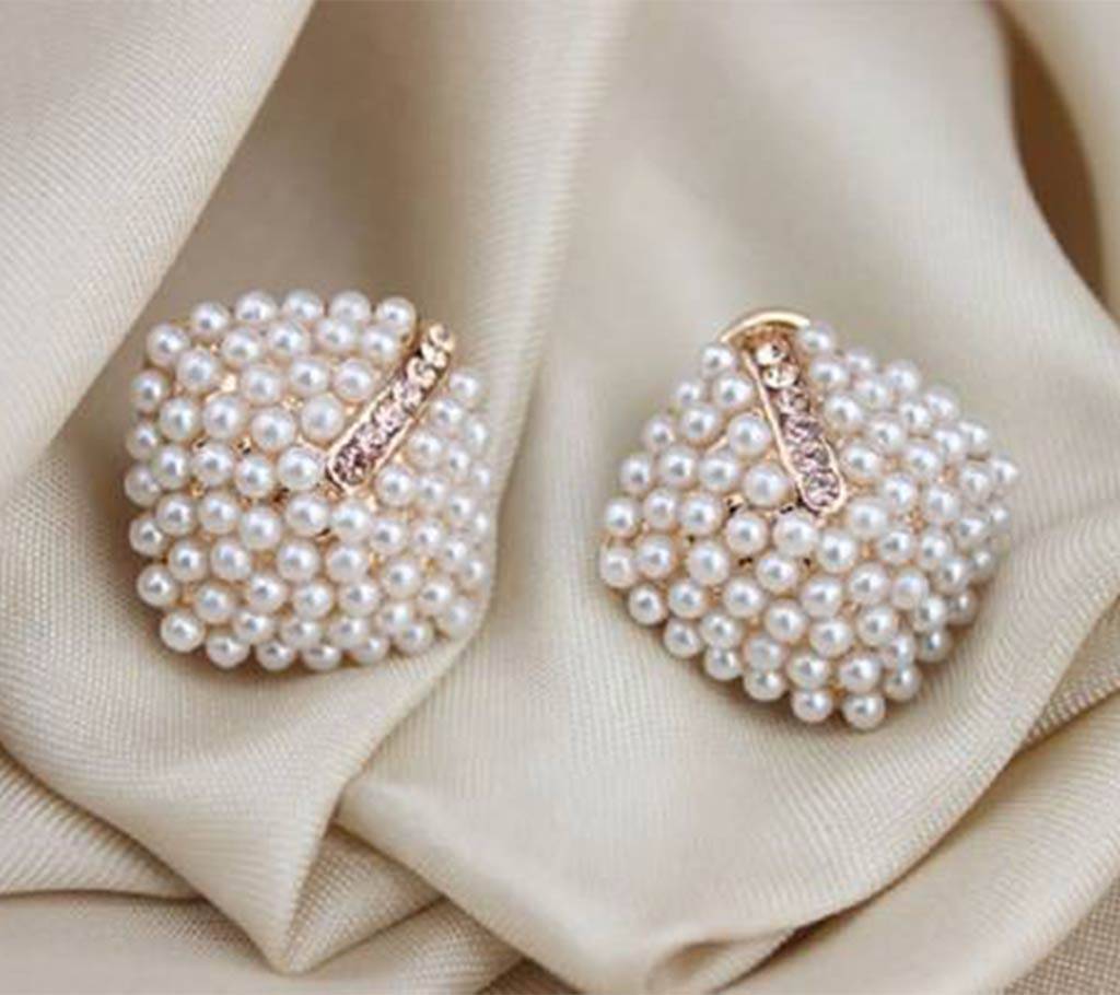 Crystal Rhinestone Pearl Stud Earrings বাংলাদেশ - 627041
